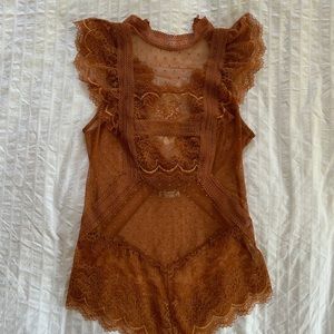 Free People Lace Victorian Body Suit